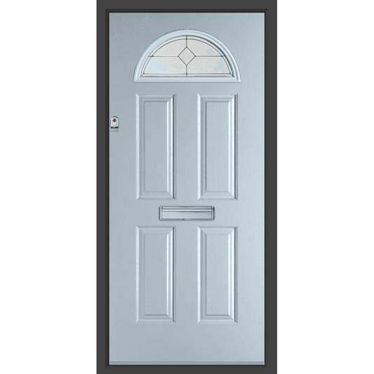 BCD Duck Egg Blue Composite Lever Handle Door With Anthracite Grey Frame 892X2075MM #1020