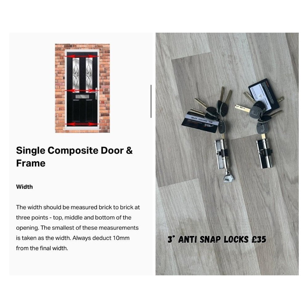 BCD Duck Egg Blue Composite Lever Handle Door With Anthracite Grey Frame 892X2075MM #1020