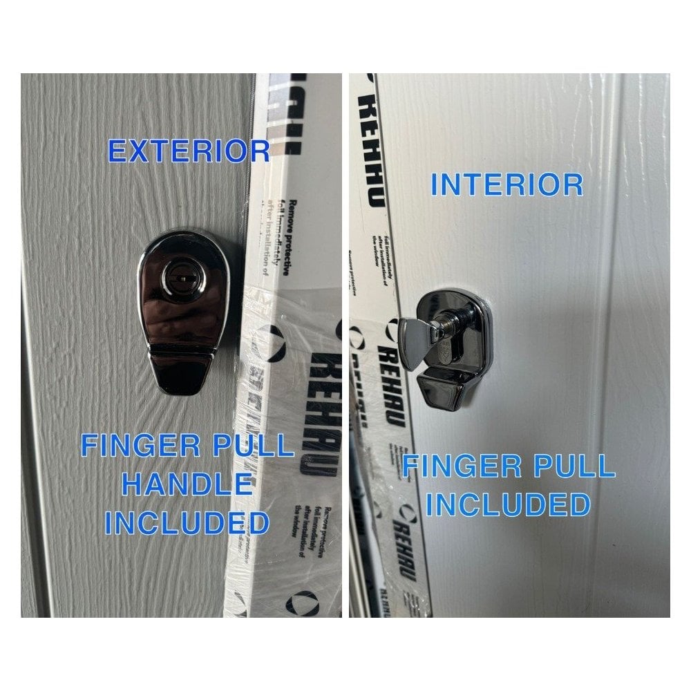 BCD Duck Egg Blue Composite Lever Handle Door With Anthracite Grey Frame 892X2075MM #1020