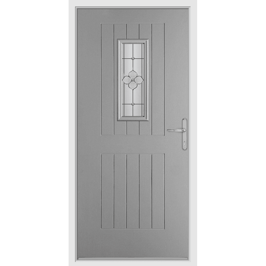 BCD Elephant Grey Composite Lever Handle Door With White Frame 955X2082MM #1238