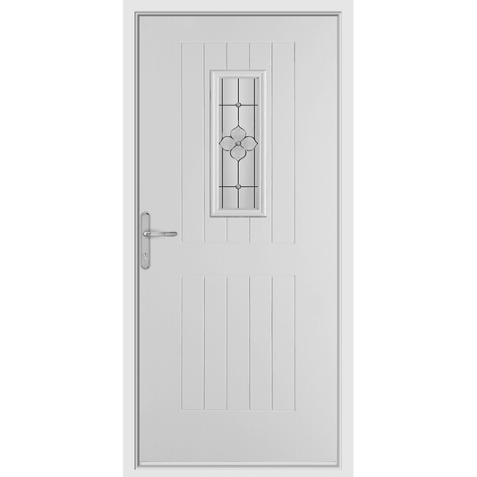 BCD Elephant Grey Composite Lever Handle Door With White Frame 955X2082MM #1238