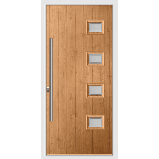 BCD Oak Composite Long Bar Door With White Frame 895X2040MM #1233