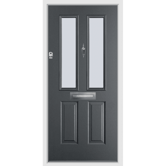 BCD Slate Grey Composite Finger Pull Door With White Frame 911X2090M #1212