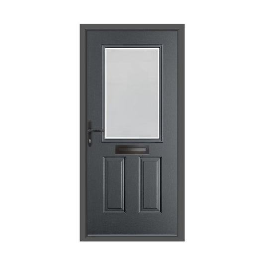 BCD slate grey lever handle composite door with matching frame