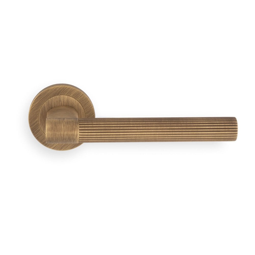 Carlisle Brass Antique Brass Hey Riga lever handle on threaded rose HR5AB