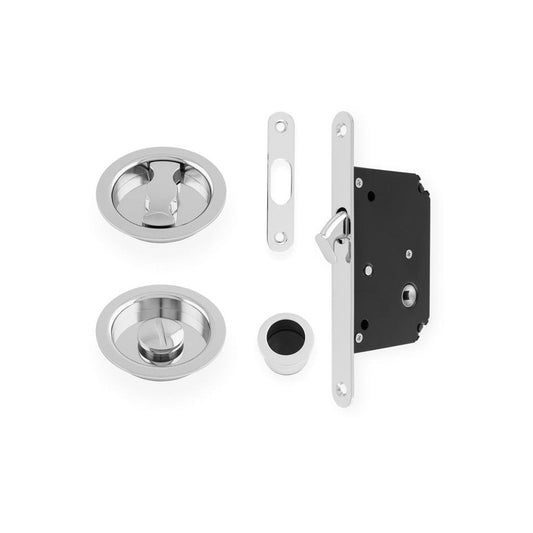 Carlisle Brass AW Polished Chrome Radius Sliding Door Locking Set AW110RPC