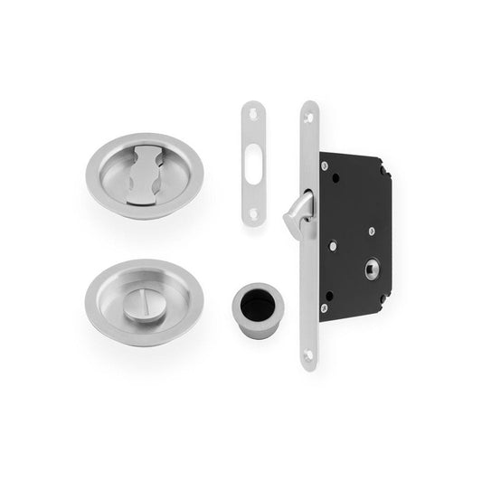 Carlisle Brass AW Satin Chrome Radius Sliding Door Locking Set AW110RSC