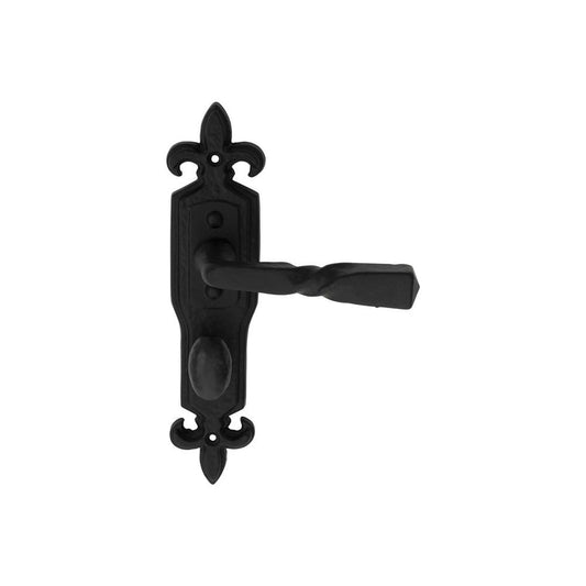 Carlisle Brass Black Antique Bathroom 222mmx50mm Barley Twist Lever on Gothic Backplate LF5115