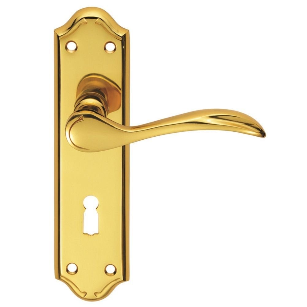 Carlisle Brass Curved Lever Door Handle on Backplate | Classic Traditional Style