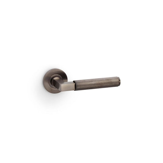 Carlisle Brass Dark Bronze PVD Hurricane Knurled Lever on Round Rose Handle Pair AW200DBZPVD