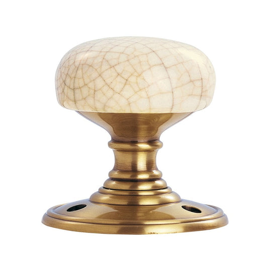 Carlisle Brass Delamain Porcelain Knob Ivory Crackle DK34ICFB