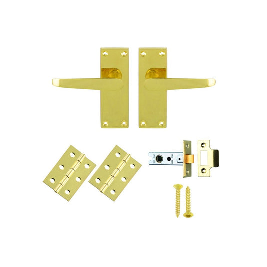 Carlisle Brass Electro Brassed Contract Victorian Straight Latch Pack GK2002EB/INTB