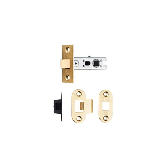 Carlisle Brass Electro Brassed Radius Bolt Through Tubular Latch BTL