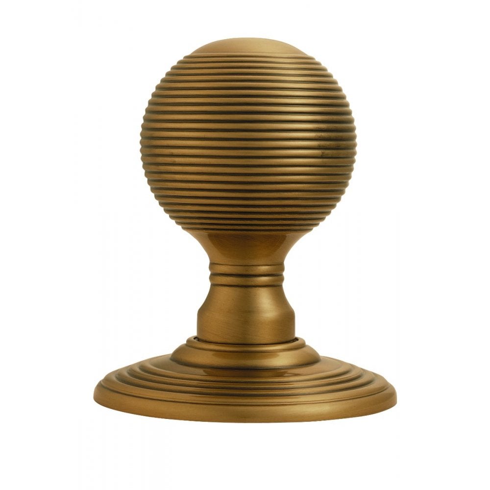 Carlisle Brass Florentine Bronze Delamain Reeded Knob 70mm Dia Rose, 50mm Dia Knob DK37CFB