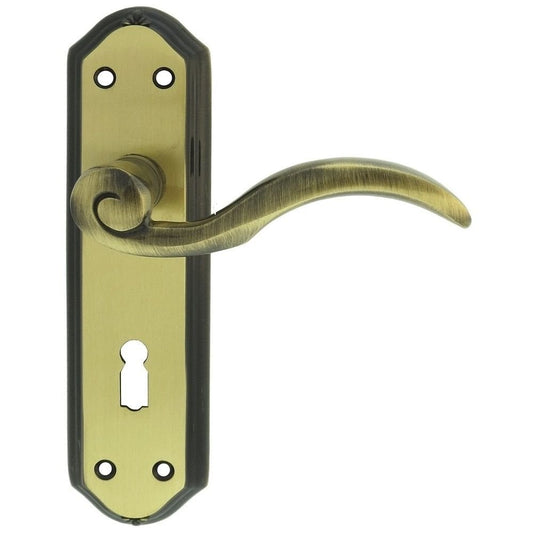 Carlisle Brass Florentine Bronze Standard Lock Boxed Wentworth Lever on Backplate DL340FB