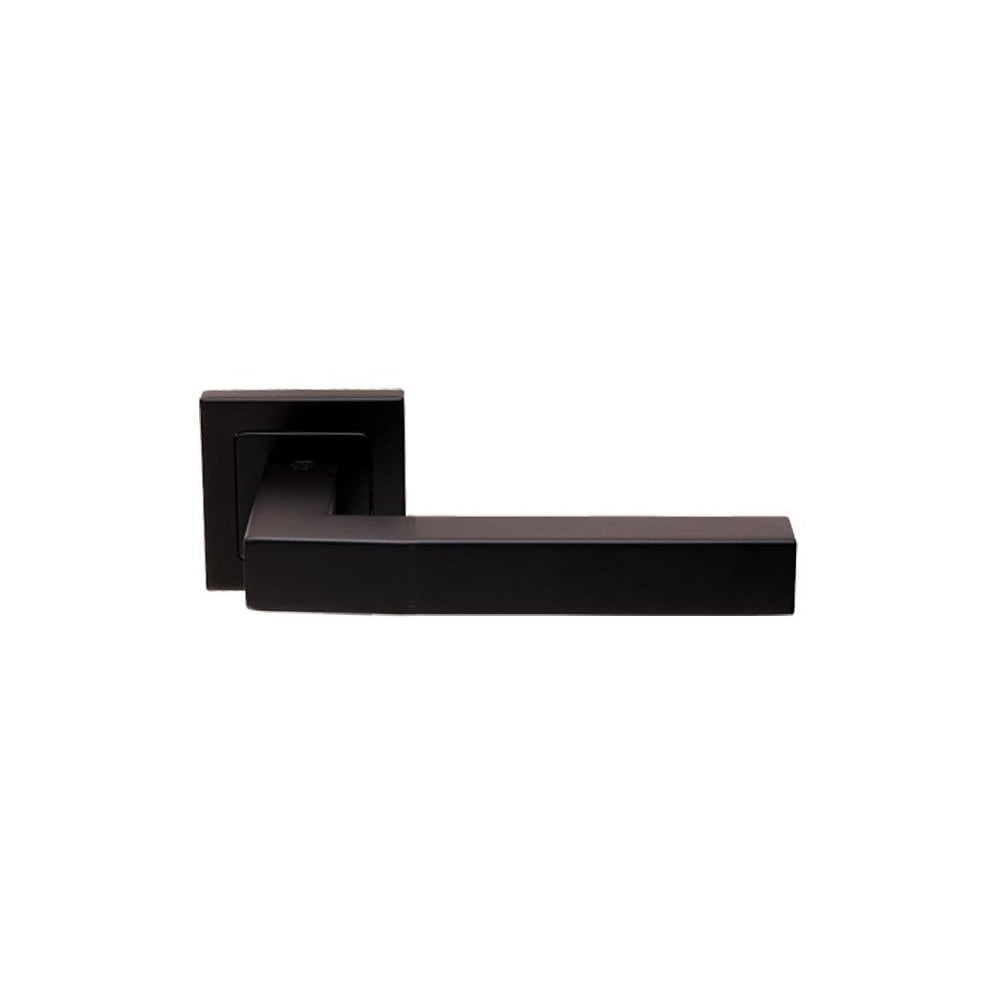 Carlisle Brass Matt Black Alvar Designer Lever on Sprung Square Rose SSL1401MB