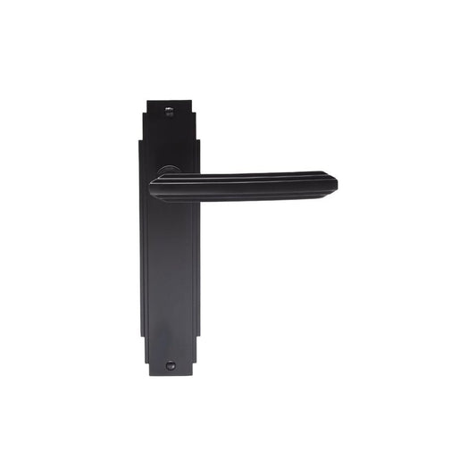 Carlisle Brass Matt Black Art Deco Lever On Backplate ADR012MB