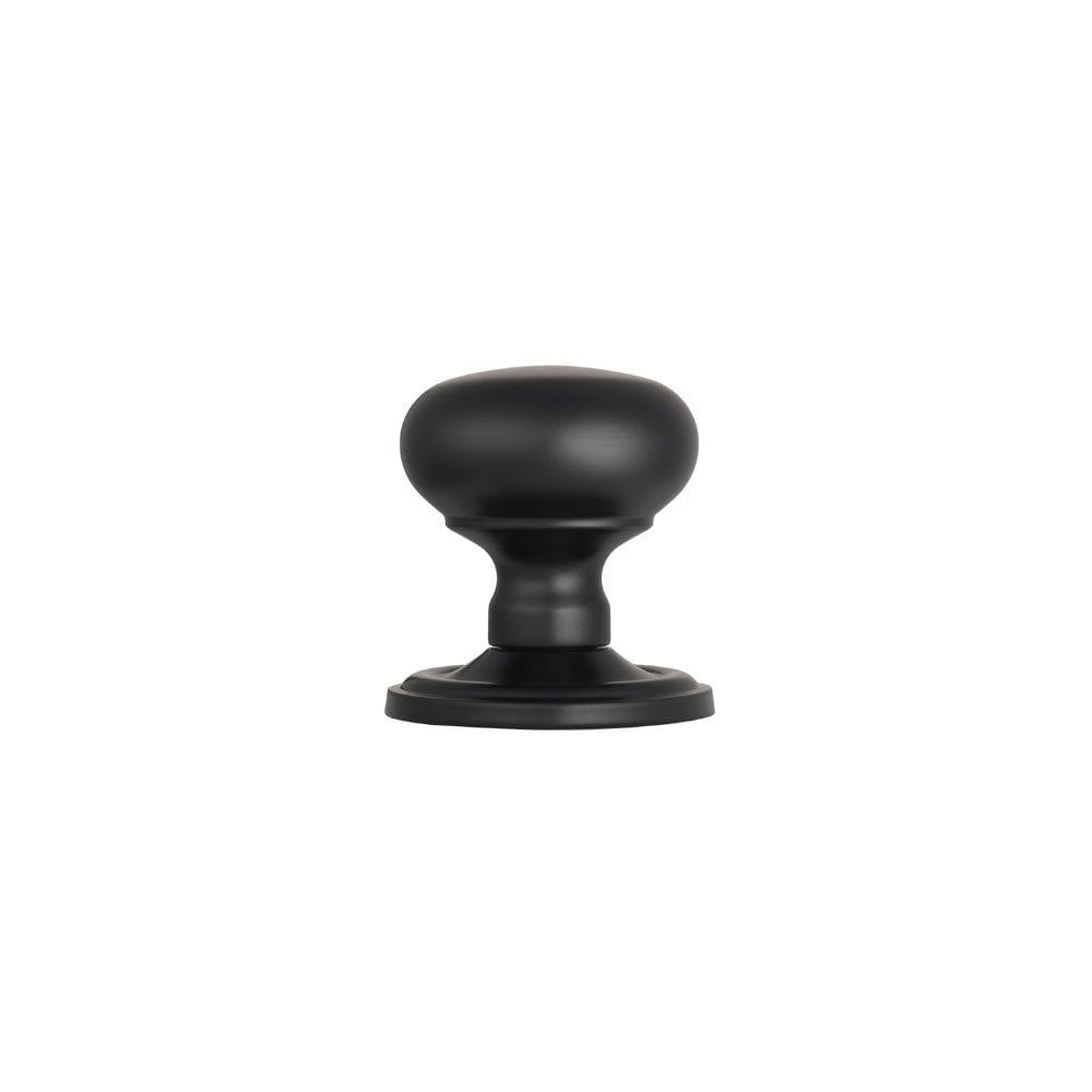 Carlisle Brass Matt Black Concealed Fix Mushroom Mortice Knob 64mm Dia Rose 58mm Dia Knob, 71mm Projection M35CMB
