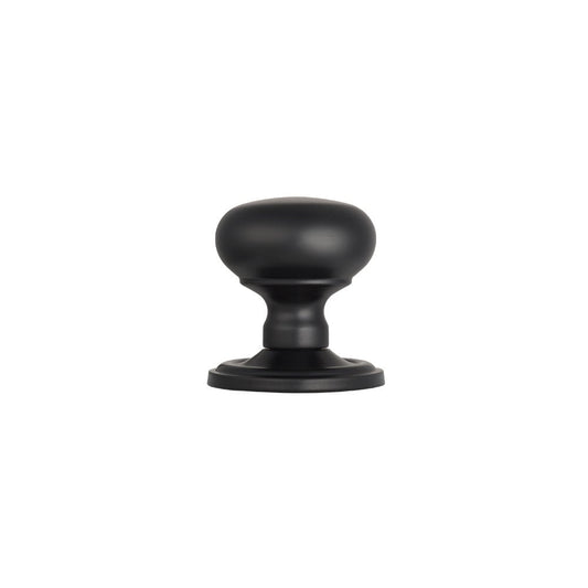 Carlisle Brass Matt Black Concealed Fix Mushroom Mortice Knob 64mm Dia Rose 58mm Dia Knob, 71mm Projection M35CMB