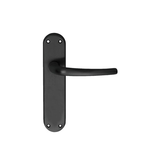 Carlisle Brass Matt Black Latch Lilla Lever on Backplate 185mmx42mm EL32MB