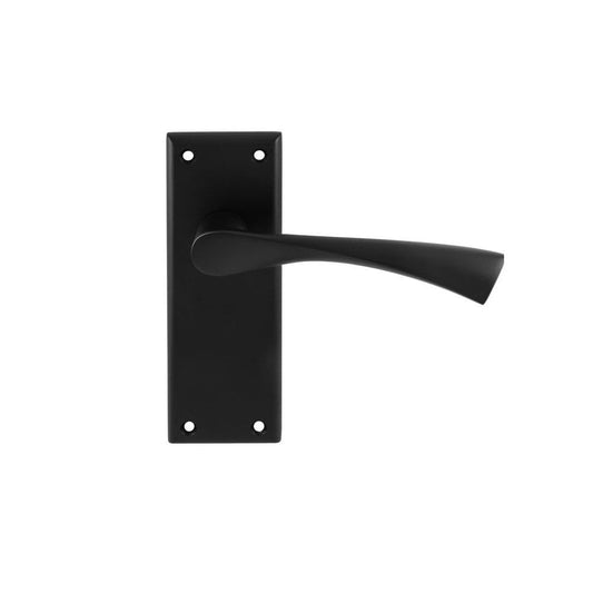 Carlisle Brass Matt Black Latch Venti Lever on Backplate SZR022MB