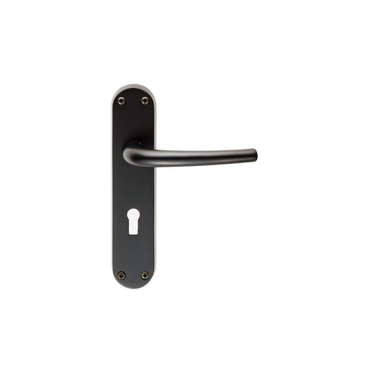Carlisle Brass Matt Black Lock Profile Lilla Lever on Backplate 185mmx42mm EL31MB