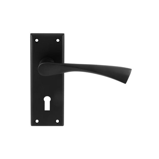 Carlisle Brass Matt Black Lock Profile Venti Lever on Backplate SZR021MB