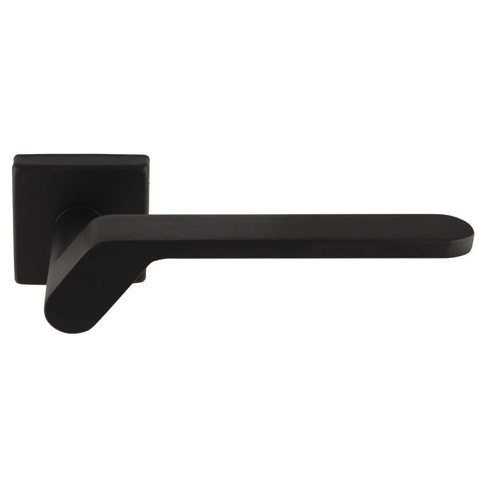 Carlisle Brass Matt Black Pendio Lever On Concealed Fix Push-On Square Rose Handle EUL130MB