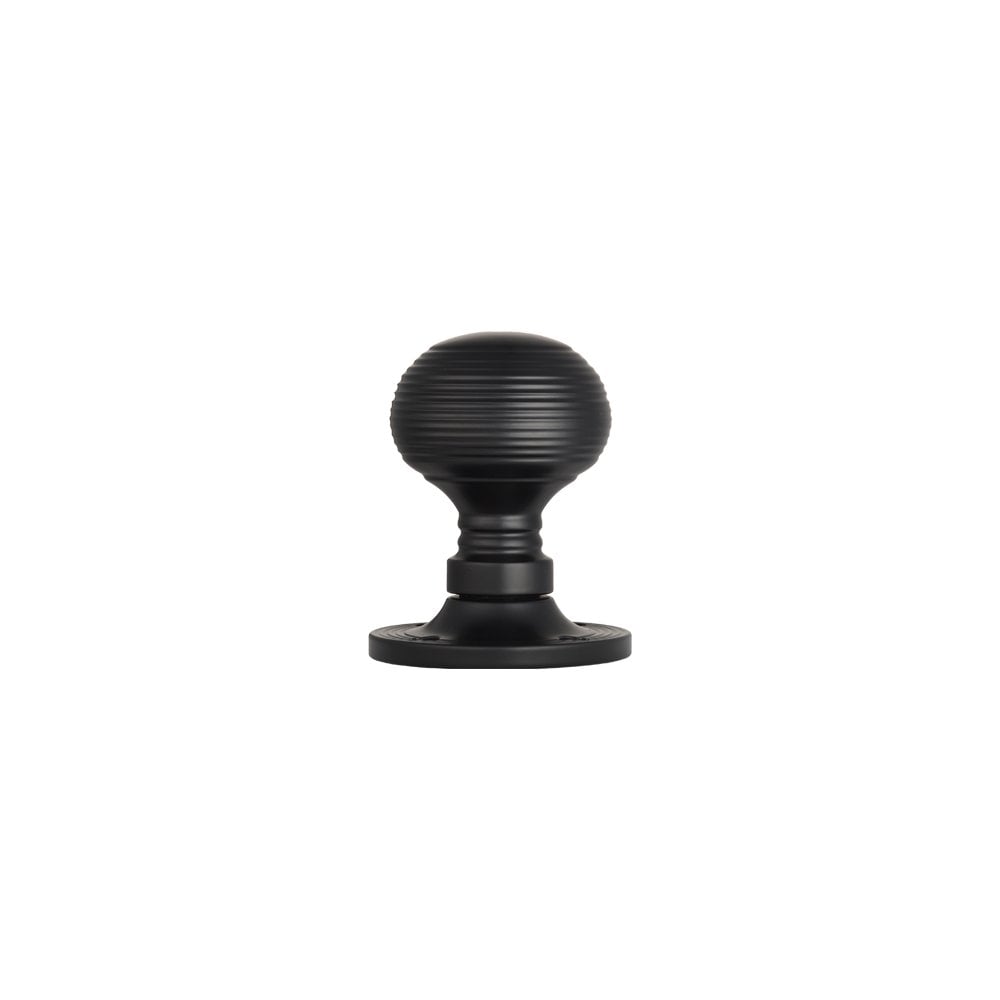 Carlisle Brass Matt Black Queen Anne Mortice Knob 62.5mm Dia.Rose 51.5mm Dia. Knob 76mm Projection M1001MB