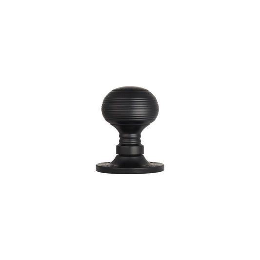 Carlisle Brass Matt Black Queen Anne Mortice Knob 62.5mm Dia.Rose 51.5mm Dia. Knob 76mm Projection M1001MB