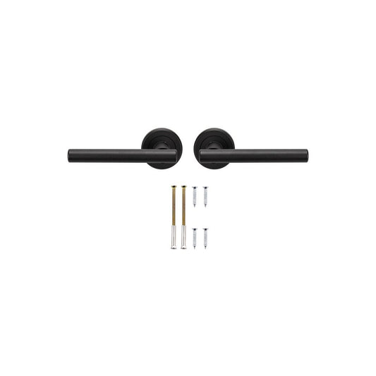 Carlisle Brass Matt Black Settanta lever on round rose SZR070MB/RP