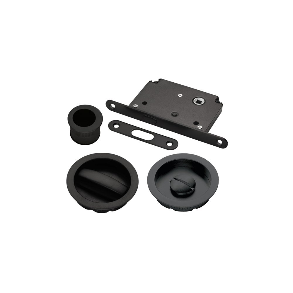 Carlisle Brass Matt Black Sliding Door Set ART55BMB