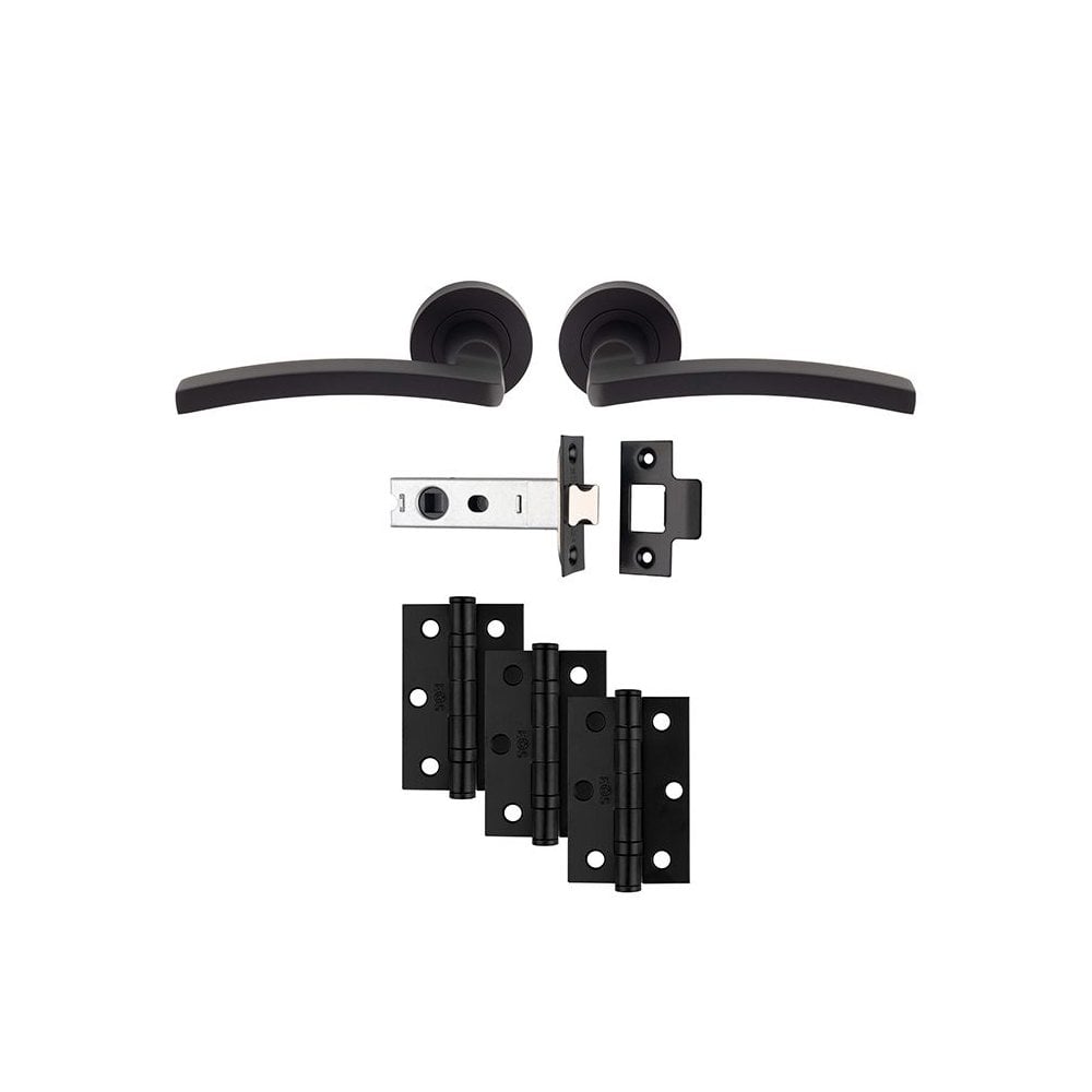 Carlisle Brass Matt Black Tavira Latch Ultimate Door Pack UDP009MB/INTB