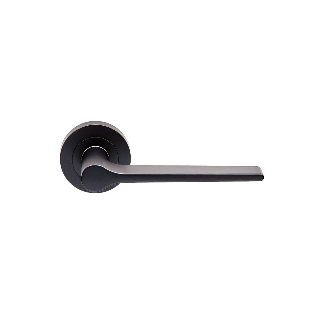 Carlisle Brass Matt Black Velino Lever On Round Rose EUL020MB