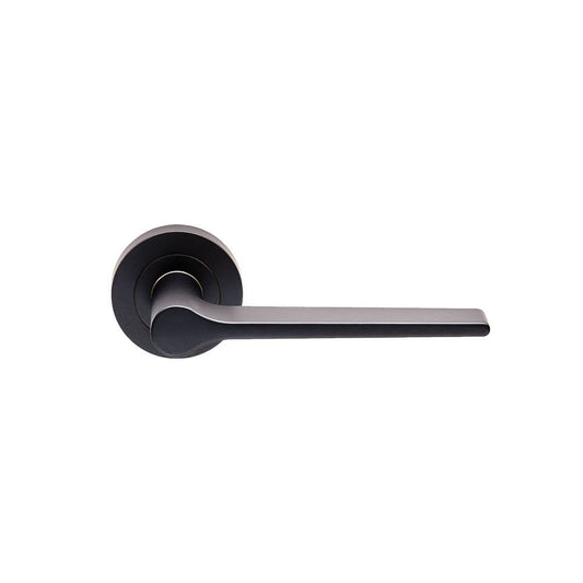 Carlisle Brass Matt Black Velino Lever On Round Rose EUL020MB