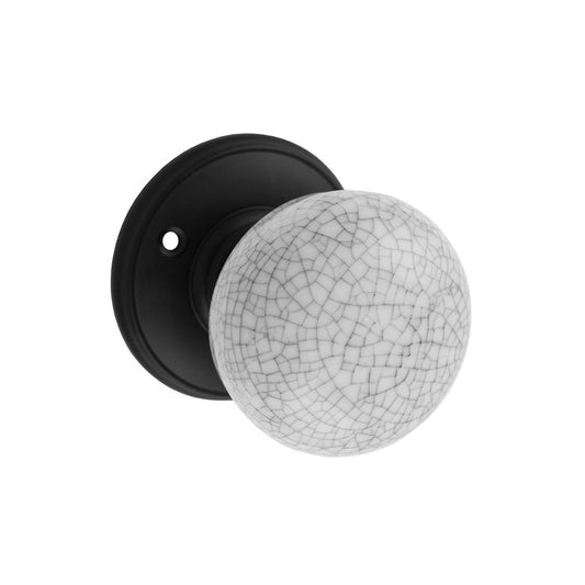 Carlisle Brass Midnight Crackle/Matt Black Delamain Porcelain Knob Midnight Crackle DK34MCMB
