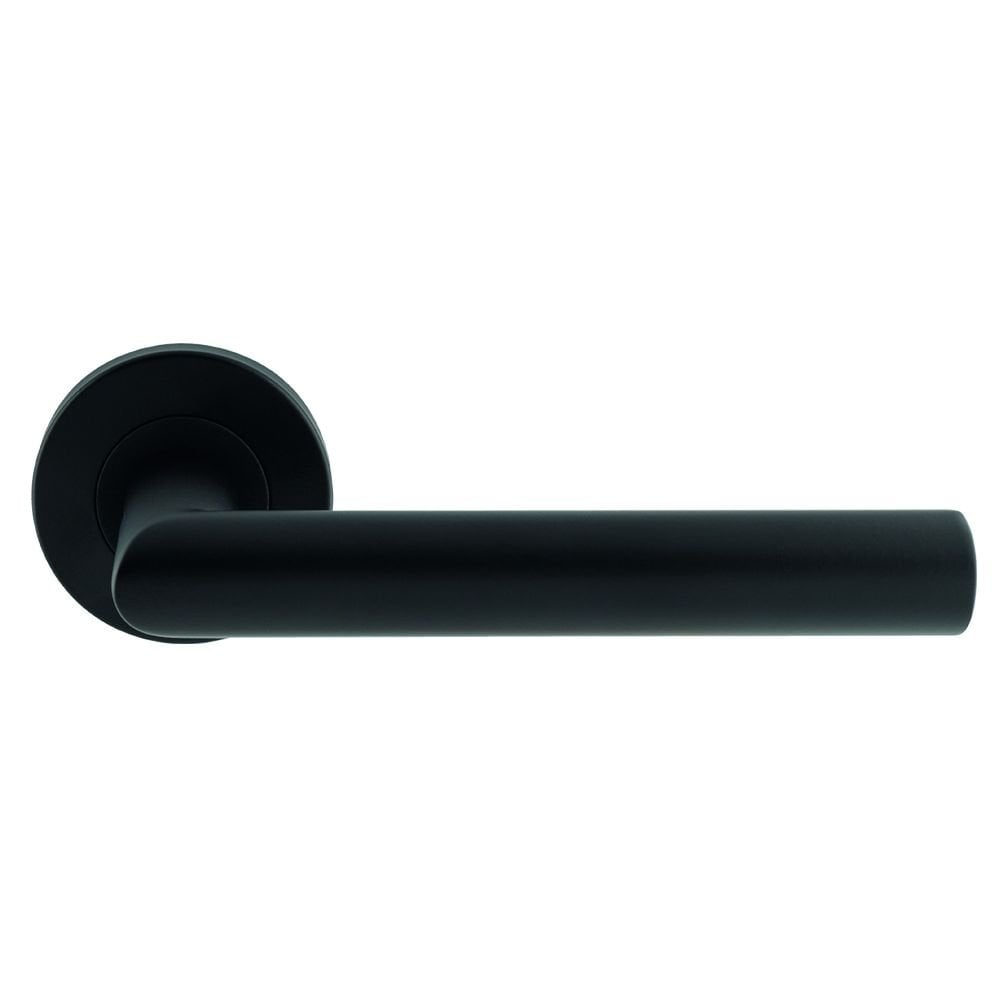Carlisle Brass Mitred Round Bar Lever on Sprung Rose - Matt Black CSL1192MB