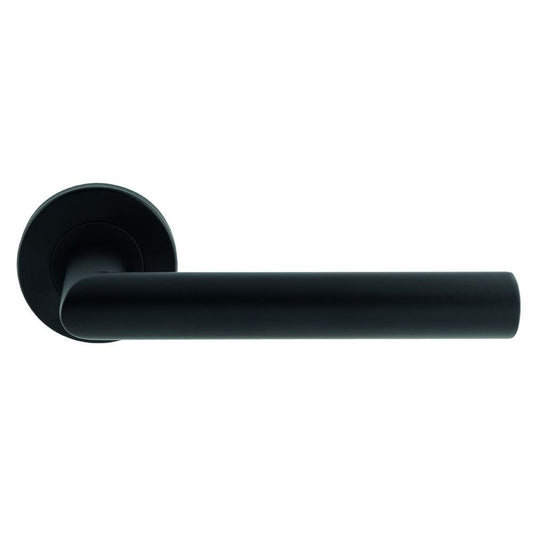 Carlisle Brass Mitred Round Bar Lever on Sprung Rose - Matt Black CSL1192MB