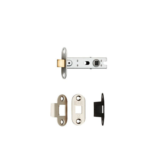 Carlisle Brass Nickel Plate Radius Bolt Through Tubular Latch BTL