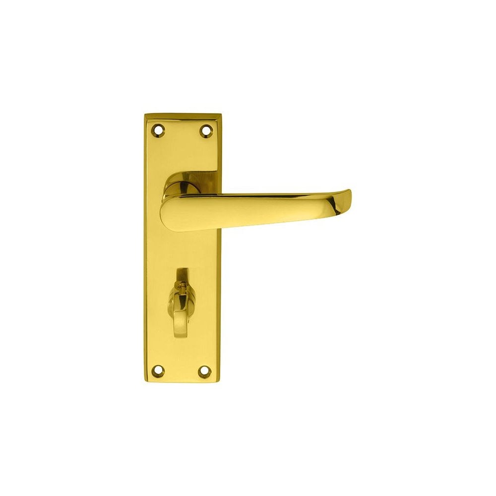 Carlisle Brass Polished Brass Bathroom 150mmx42.5mm Boxed Victorian Lever on Backplate M30WC