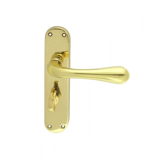 Carlisle Brass Polished Brass Bathroom 185mmx42mm Astro Lever on Backplate EL23