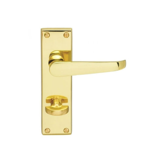 Carlisle Brass Polished Brass Bathroom Blister Pack 155mmx40mm Contract Victorian Lever on Backplate CBV30WC/BP