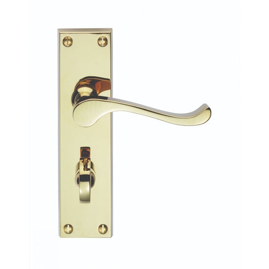 Carlisle Brass Polished Brass Bathroom Blister Pack Contract Victorian Scroll Lever on Backplate CBS54WC/BP