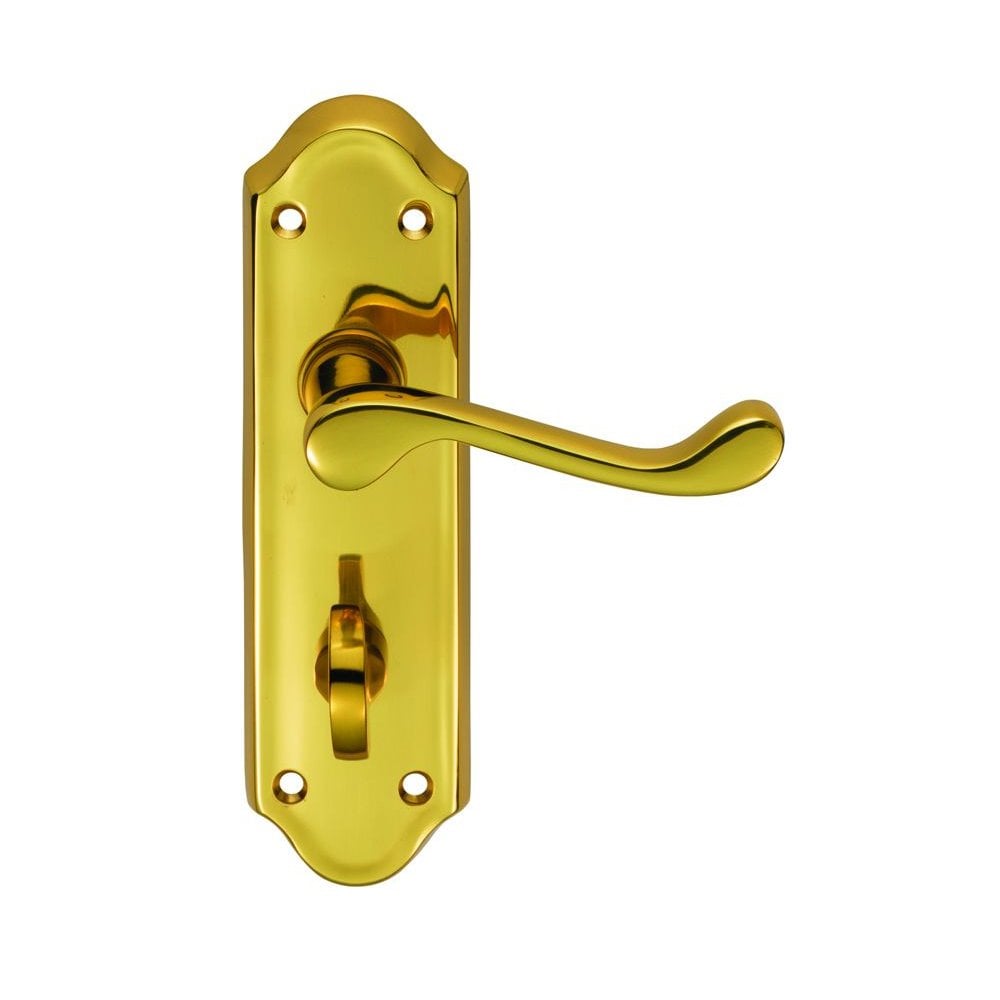 Carlisle Brass Polished Brass Bathroom Boxed 168mmx48mm Ashtead Lever on Backplate DL18WC