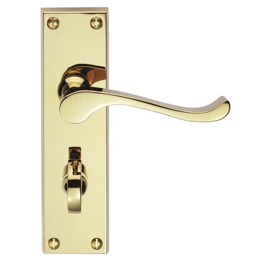 Carlisle Brass Polished Brass Bathroom Boxed Contract Victorian Scroll Lever on Backplate CBS54WC