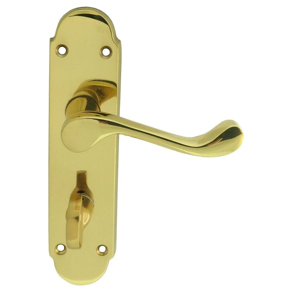 Carlisle Brass Polished Brass Bathroom Boxed Oakley Lever on Backplate DL168WC