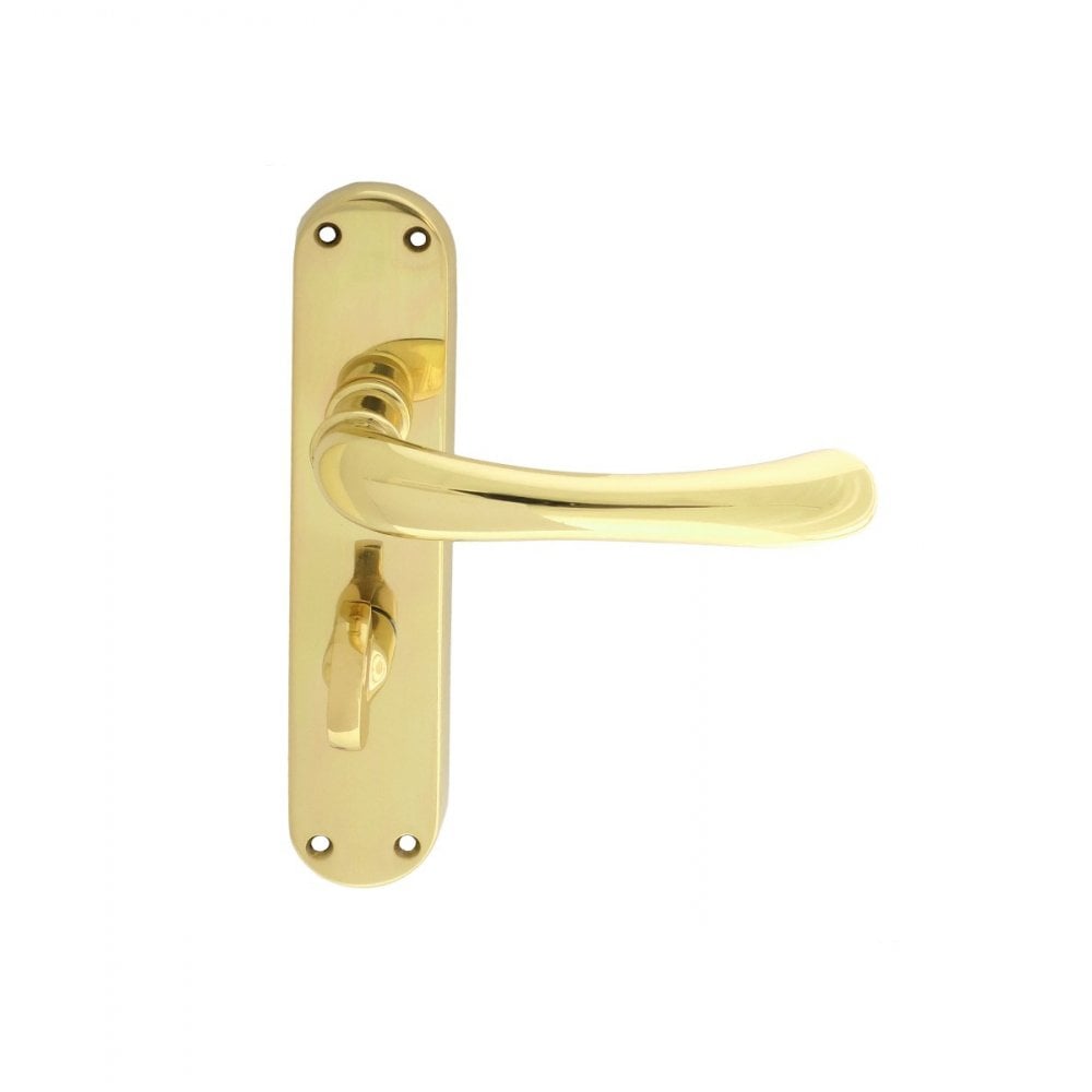 Carlisle Brass Polished Brass Bathroom Ibra Lever on Backplate Range 185mmx42mm EL13