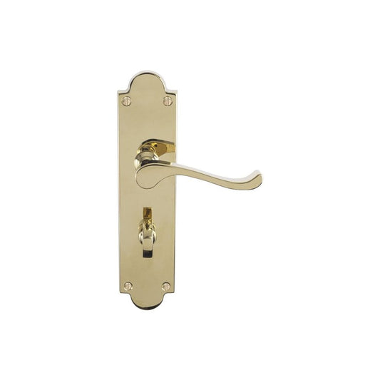Carlisle Brass Polished Brass Bathroom Victorian Scroll Lever On Shaped Backplate - (Contract Range) CBS68WC