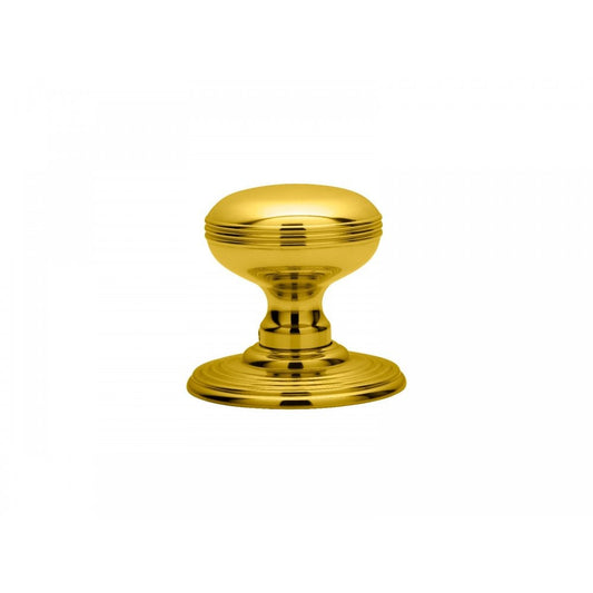 Carlisle Brass Polished Brass Delamain Ringed Knob 70mm Dia Rose, 53mm Dia Knob DK39C