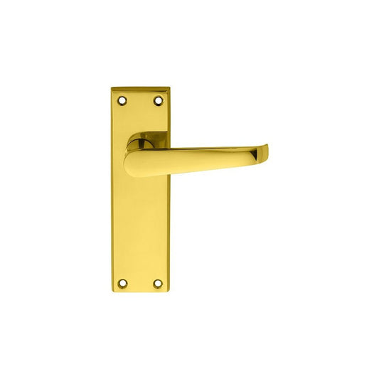 Carlisle Brass Polished Brass Latch 150mmx42.5mm Boxed Victorian Lever on Backplate M30S